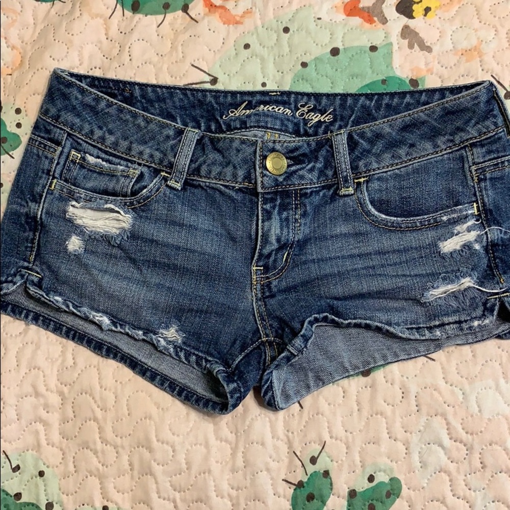 Distressed Denim Shorts